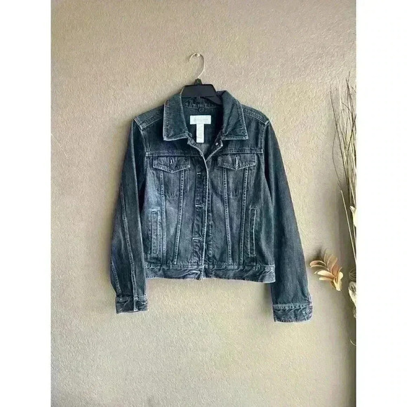 WOMAN’S LIZ CLAIBORNE DENIM BLUE JEAN COAT JACKET  SIZE M - Picture 1 of 5